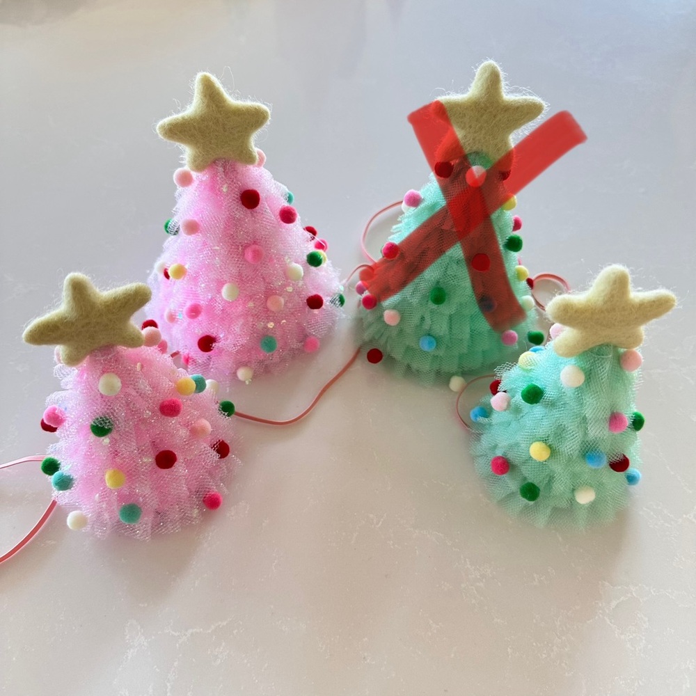 Christmas tree tulle Pom hats